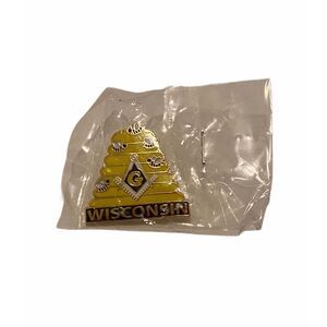 Freemasonry Wisconsin Behive yellow Metal Grandmaster Lapel Blazer Pin
